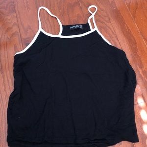 basic black and white athletic tank top